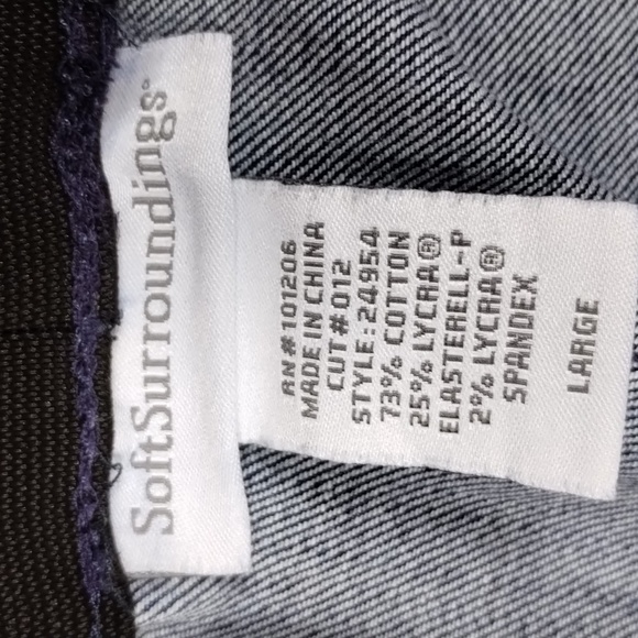 Soft Surroundings Cotton High Waisted Pull On Denim Jeans Inseam 27" - Picture 6 of 9